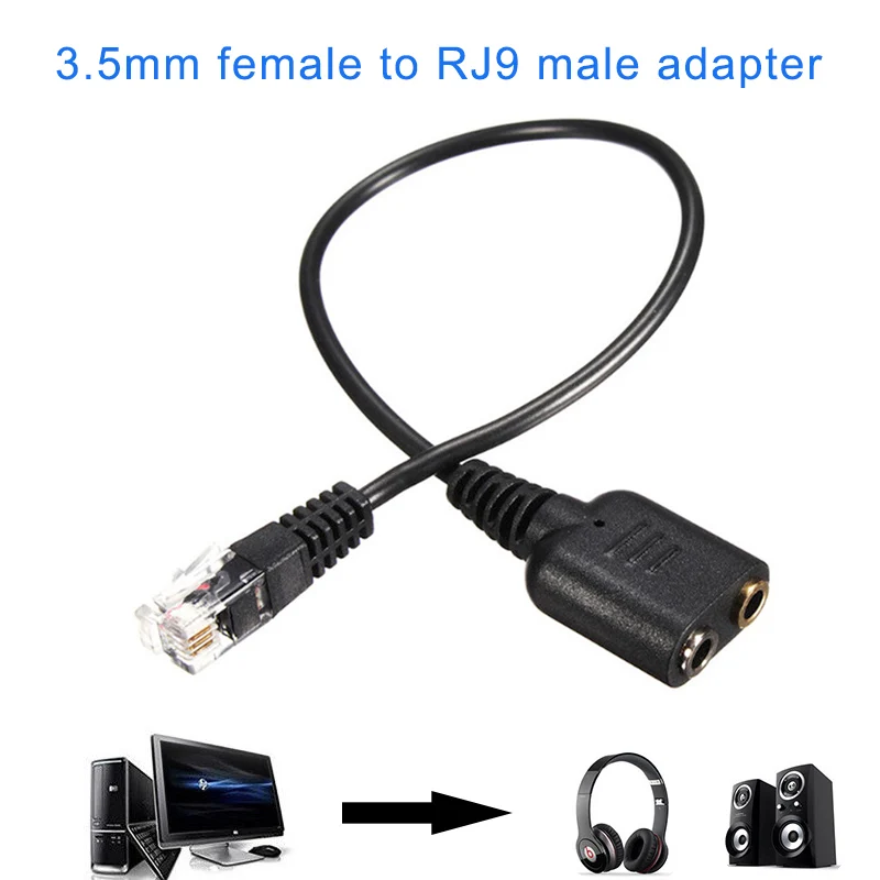 Горячая продажа 3 5 мм Женский к RJ9 Мужская гарнитура Джек телефон аудио адаптер