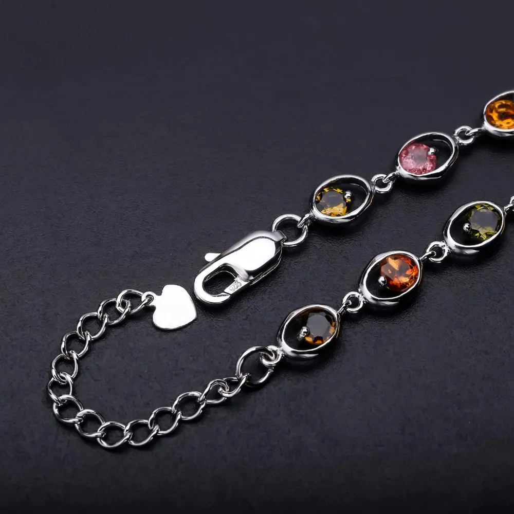 Женский браслет из серебра 925 пробы с натуральным турмалином|bracelet fashion|bracelets