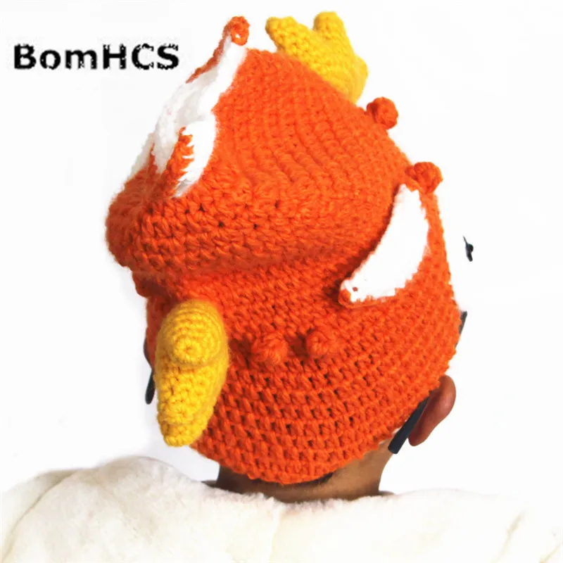 BomHCS &quotЗолотая рыбка на вашей голове&quot забавная зимняя вязаная шапочка с