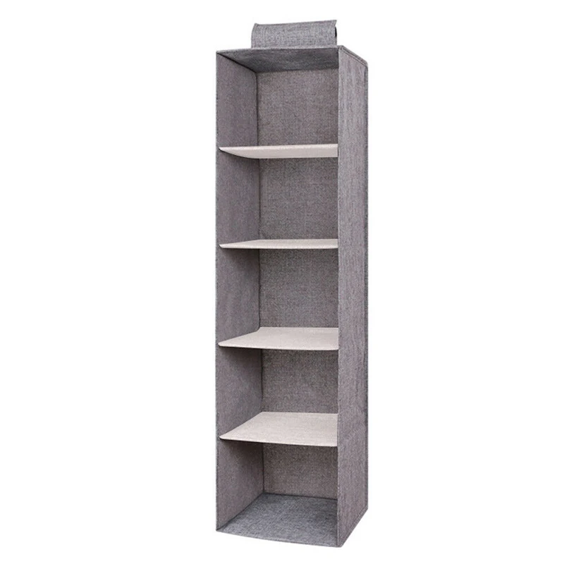 5 Layer Gray Подвесной шкаф для хранения, Сумка с прослойкой, тип ящика, вешалки для одежды, держатель, портативный органайзер, подвесной органайзер для шкафа, Новинка - Цвет: 5 Layer Gray