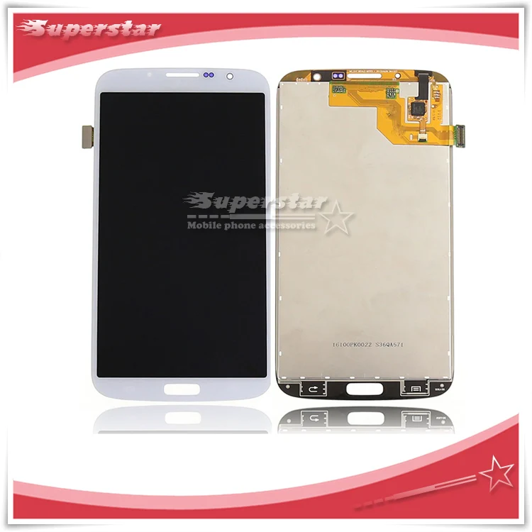 10 шт./лот Для Samsung Galaxy Mega 6.3 i9200 ЖК-Экран С Сенсорным Экраном Ассамблеи Белый