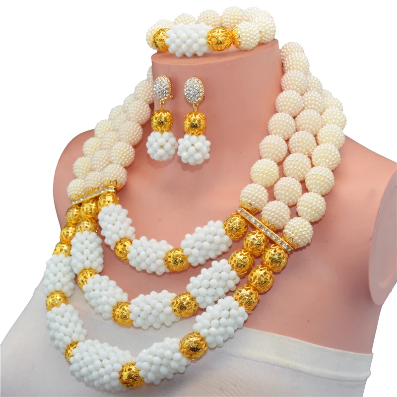 New Year Gift~Beads Choker Classic Orange Red Blue Roses Nigerian African Beads Jewelry Set Wedding Party Queen Sets | Украшения и