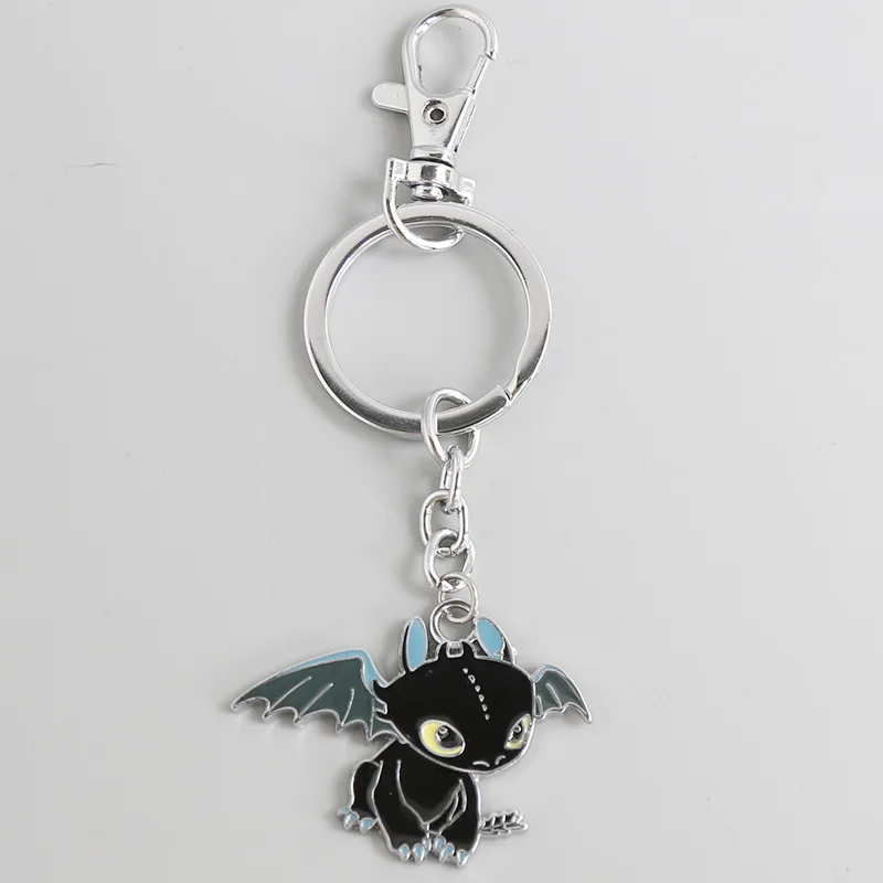 black keychain 15 см Белый Беззубик Как приручить дракона 3 плюшевая игрушка Ночная фурия мягкий белый дракон чучело животное кукла игрушки светильник Fury - Цвет: black keychain