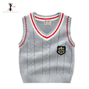 Хлопковый Трикотажный жилет для мальчиков, с V-образным вырезом