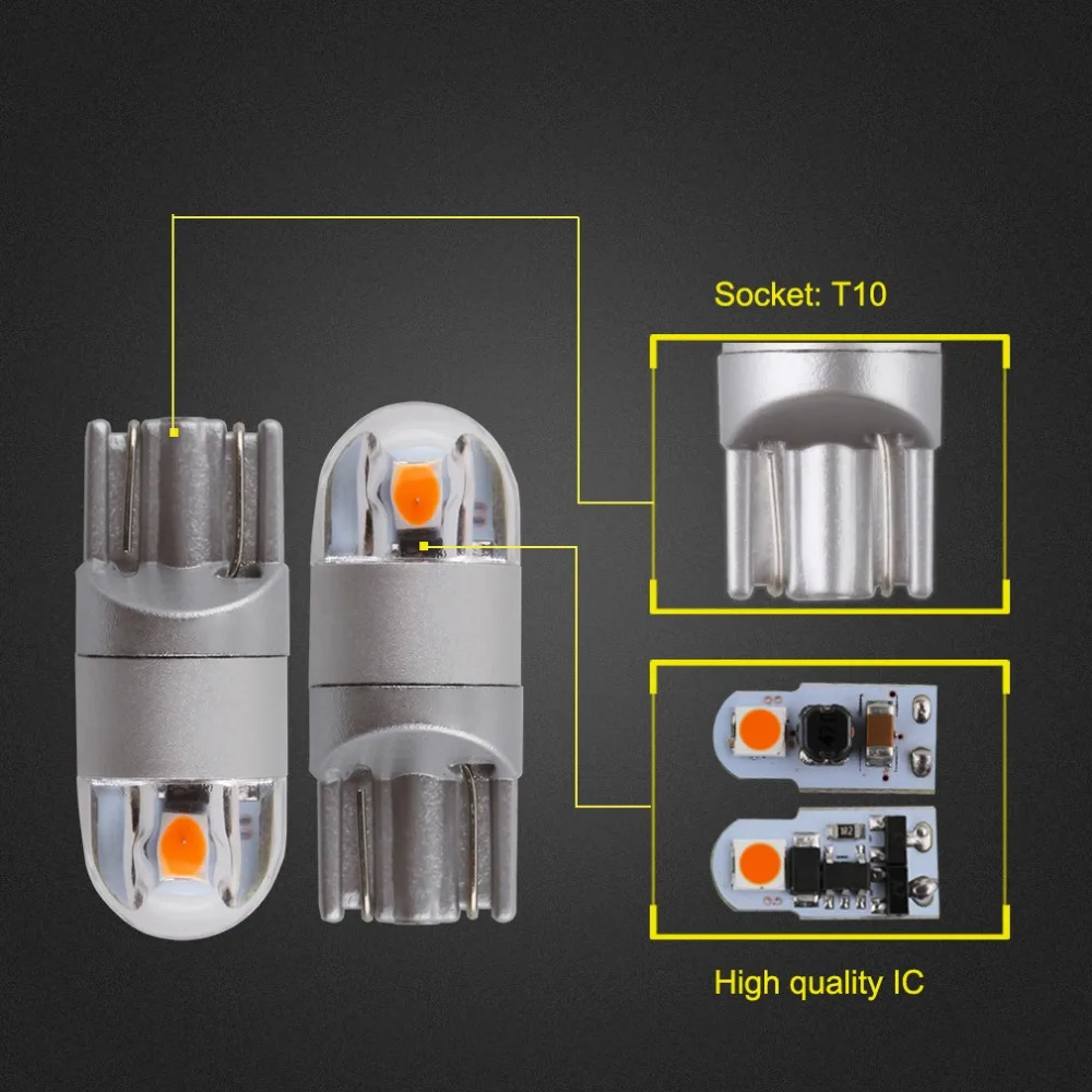 Светодиодные лампы T10 LED W5W 2smd 3030 Auto 194 168 501 габаритные огни номерного знака