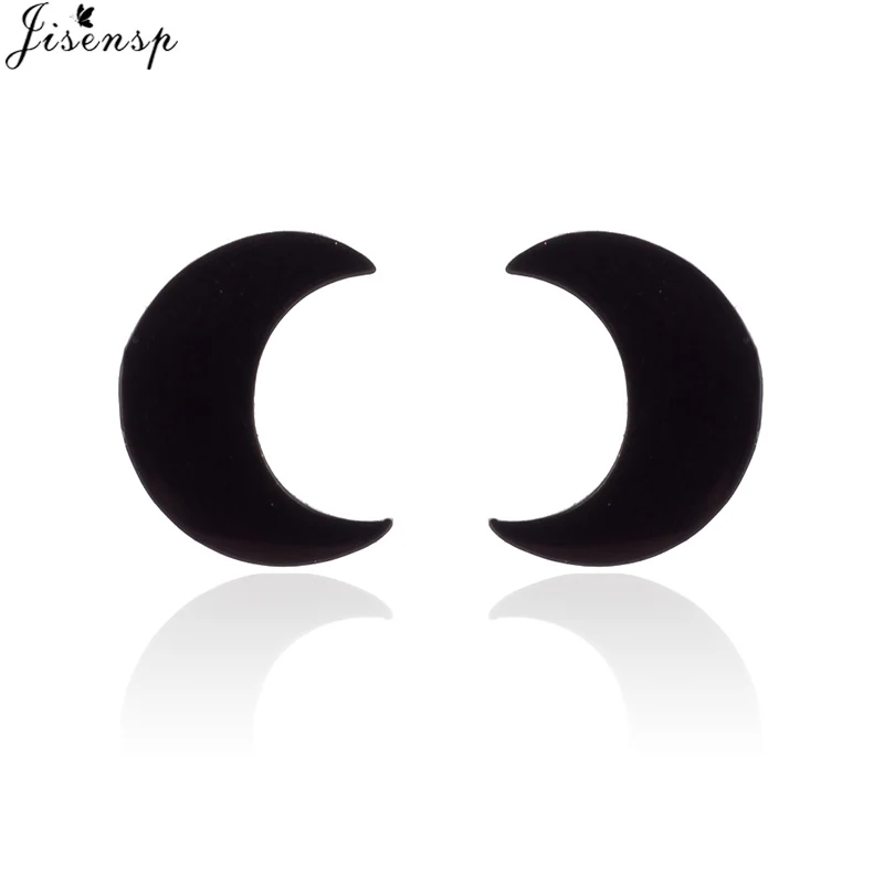 black earrings Jisensp панковские серьги с волнами для альпинизма для женщин сережки-гвоздики, ухо в богемном стиле, милые серьги-гвоздики для пирсинга - Окраска металла: black earrings