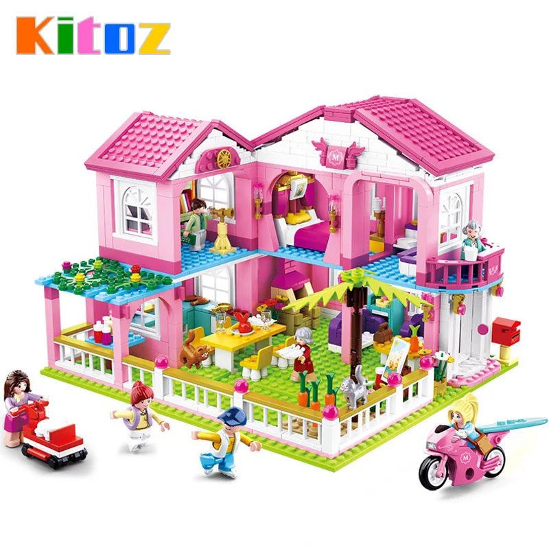 Kitoz DIY кукольный домик миниатюрная Маленькая комната коробка Кукольный дом Вилла