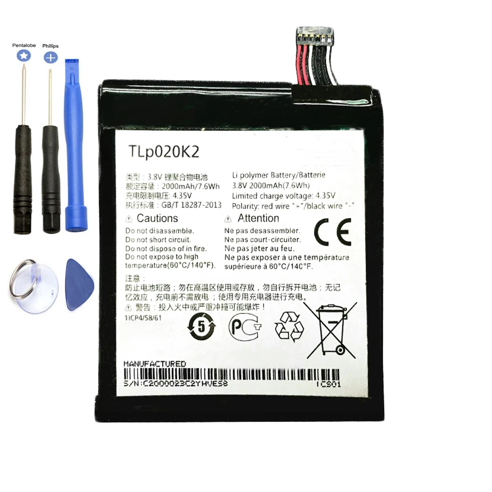 Аккумулятор TLp020K2 2000 мАч для Alcatel 6039 One Touch Idol 3 (4 7) TLp020K1 TLp020K2|Аккумуляторы мобильных