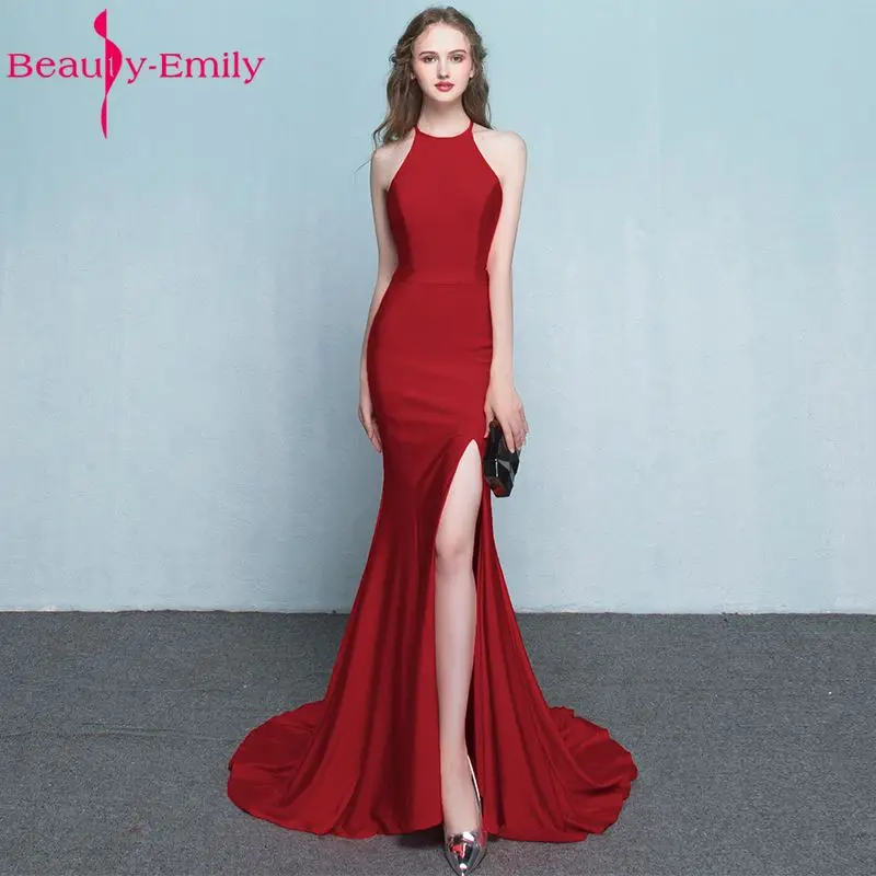 Женское вечернее платье Русалка Beauty Emily длинное зеленое с открытой спиной без
