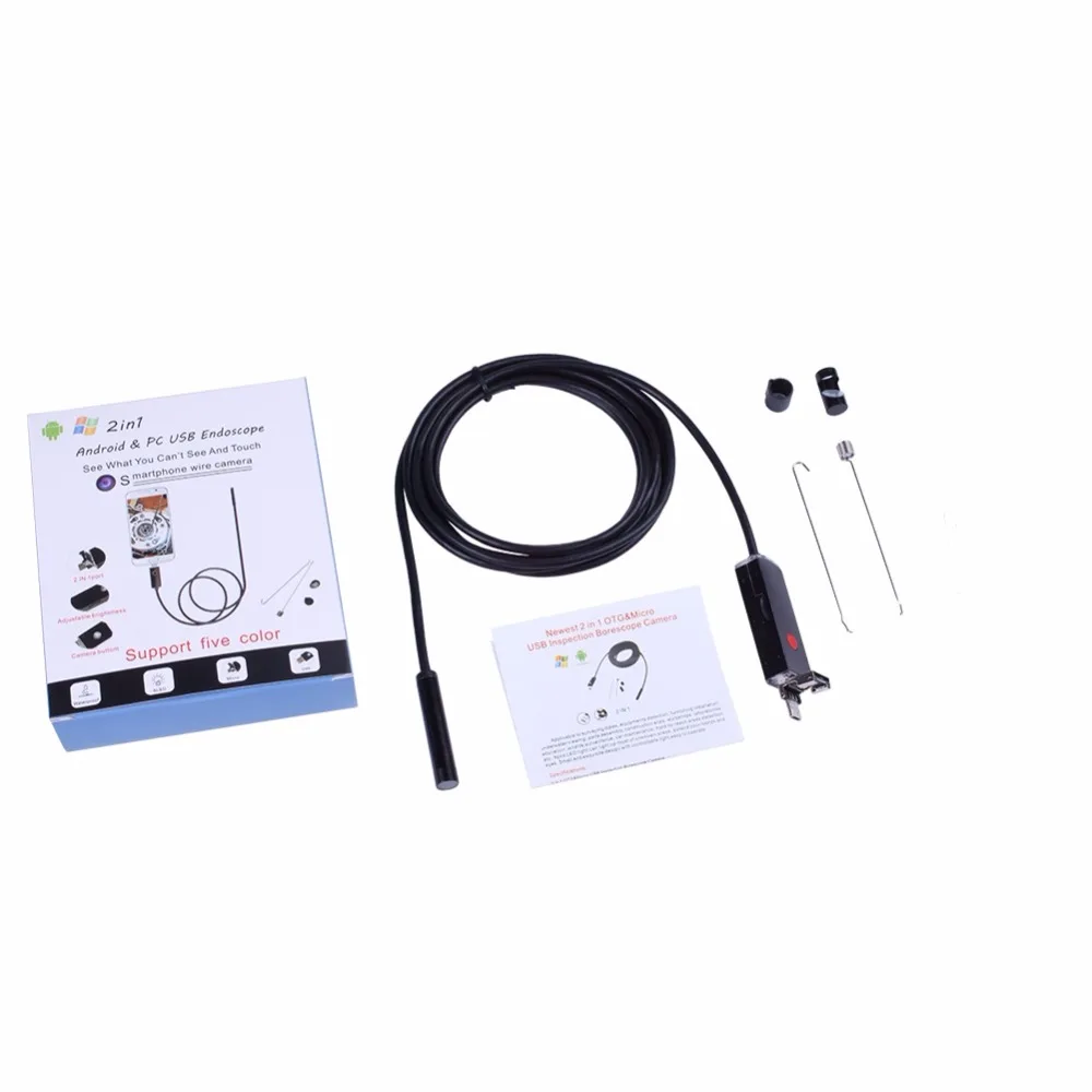 8 мм водонепроницаемый Windows Android OTG 2in1 USB Интерфейс эндоскоп с 1 м 2 5 10 кабель