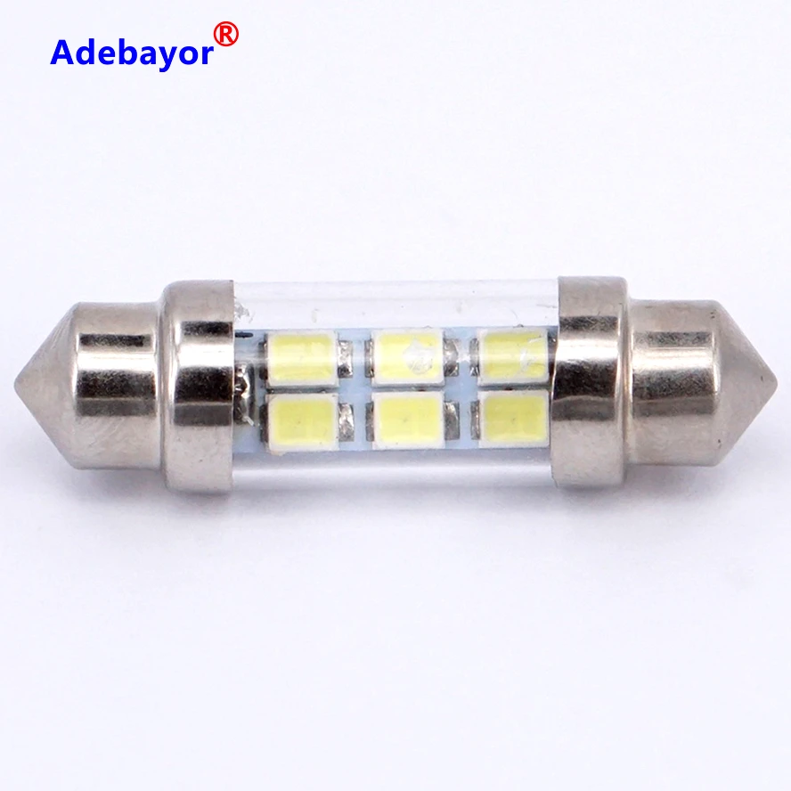10X 36 мм 6 SMD 1210 светодиодная Автомобильная гирлянда для салона купольная лампа