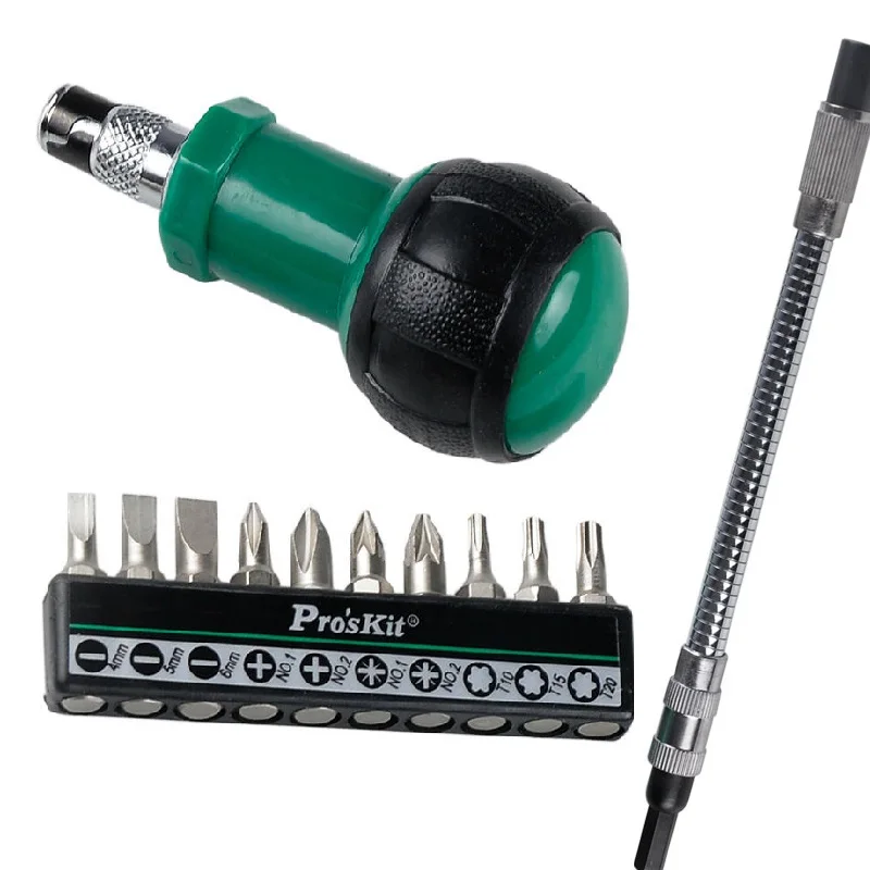 Pro'sKit 1PK 201 набор гибких трещоток с Pozidriv звездообразный шлицевой Набор отверток