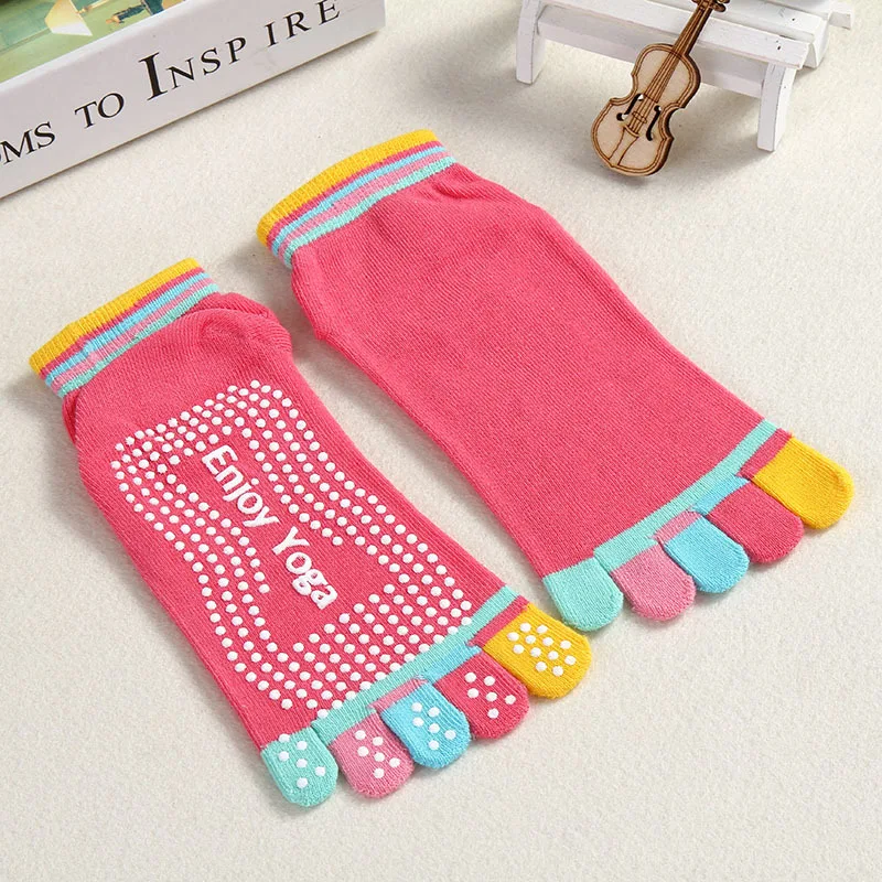 Женские носки для йоги Enjoy Нескользящие теплые сепараторы с пятью носками и