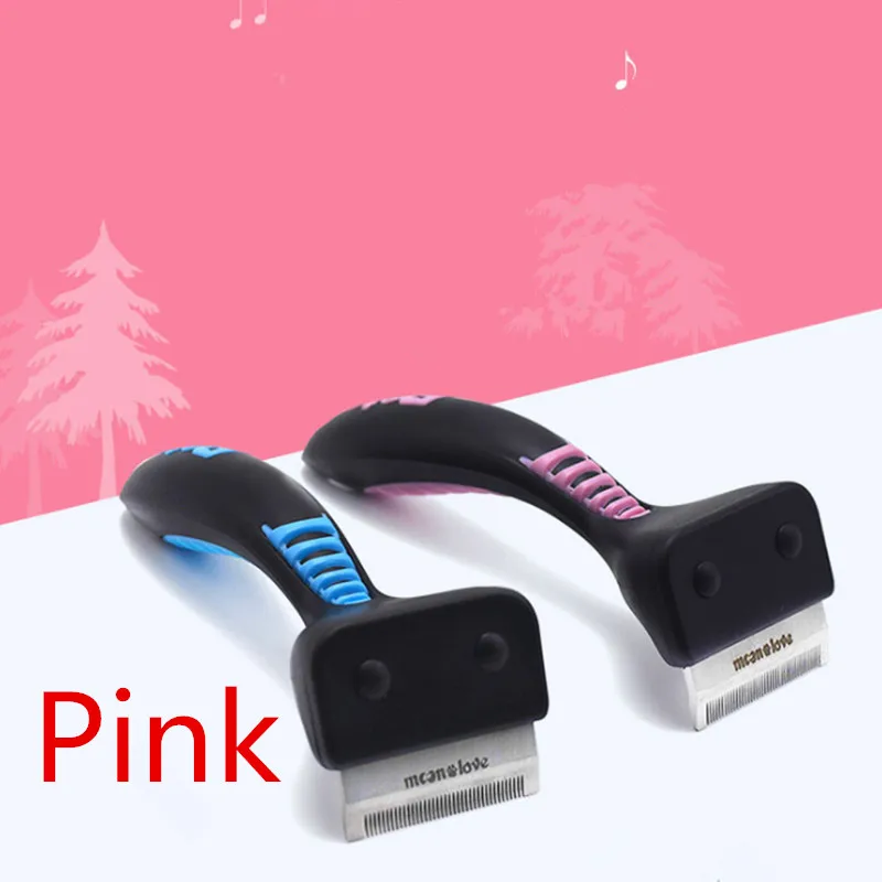 Pink Щетка для удаления волос для собак и кошек, расческа, инструменты для ухода за домашними животными, триммер для волос, расческа для кошек и собак - Цвет: Pink