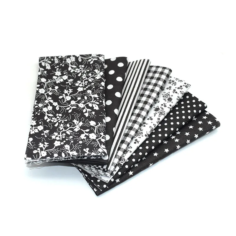008 black 25 см x 25 см и 10 см x 10 см, комплект хлопковой ткани с принтом, ткань для шитья, для лоскутного шитья, рукоделия, материал ручной работы - Цвет: 008 black
