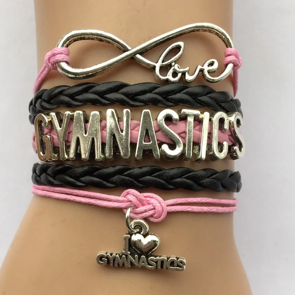 Дропшиппинг Infinity Love браслет с надписью Gymnastics-спортивные браслеты для