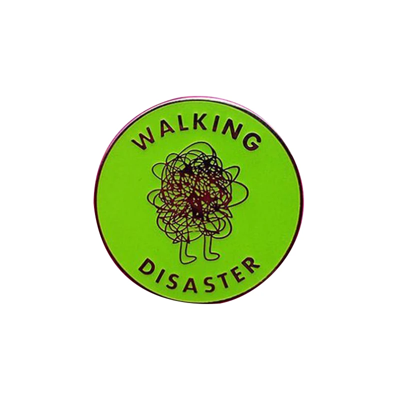 Значок для ходьбы и стихийных событий зеленая булавка горячего беспорядка