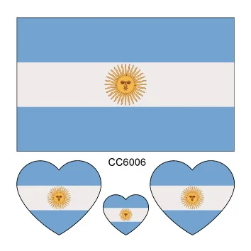Rocooart CCFlags 6X6 см США американская Австралия Бразилия Флаг Германии Временные татуировки стикер боди-арт переводная вода поддельные татуировки - Цвет: CC6006