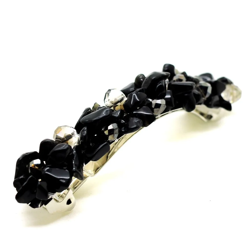 black onyx Украшения для волос Свадебные аксессуары для волос каменный головной убор романтическая кружевная одежда для волос кварцевые свадебные аксессуары для волос для невесты - Окраска металла: black onyx