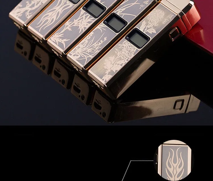 Бренд SDIN мини Новинка сигарета USB Зажигалка бездымный Электрический прикуриватель для сигар умный дисплей дуга импульсный Ligthers ветрозащитный