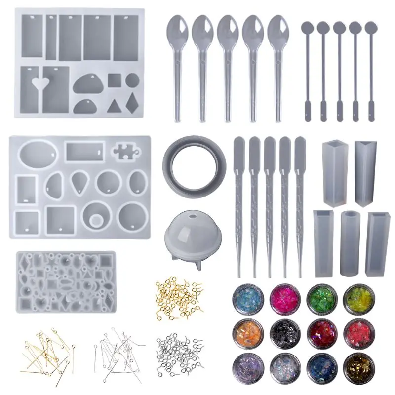 

1 Set Epoxy Resin Kit Jewelry Casting Tools DIY Handmade Crafts Gifts Necklace Bangle Making Findings Silicone Mold
