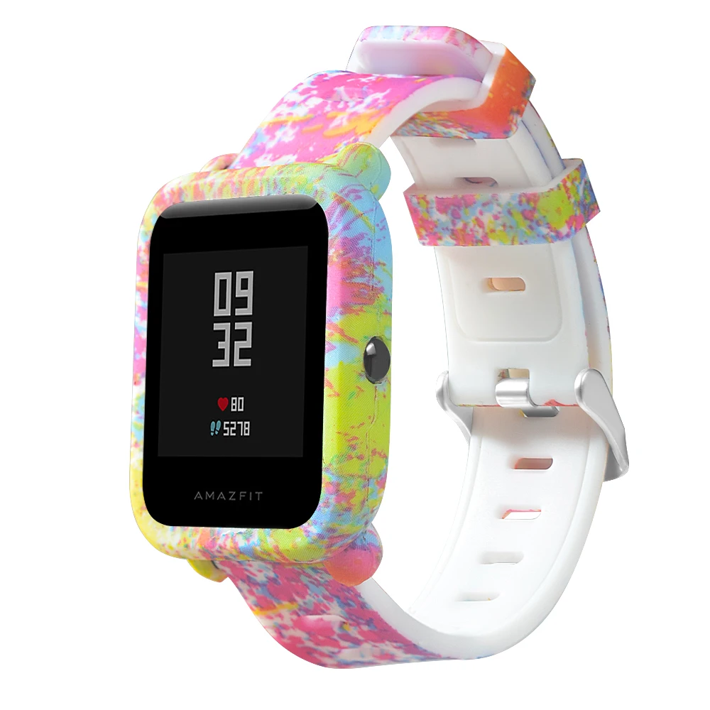 Ремешок и защитный чехол 2 в 1 для смарт часов Xiaomi Amazfit Bip ремешок из поликарбоната