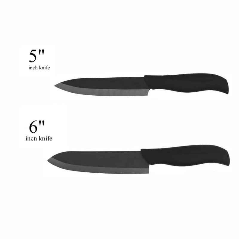 5inch and 6inch Набор керамических ножей, кухонные ножи, 3, 4, 5, 6 дюймов, циркониевые черные лезвия для очистки овощей и фруктов, керамические ножи, инструменты для приготовления пищи - Цвет: 5inch and 6inch