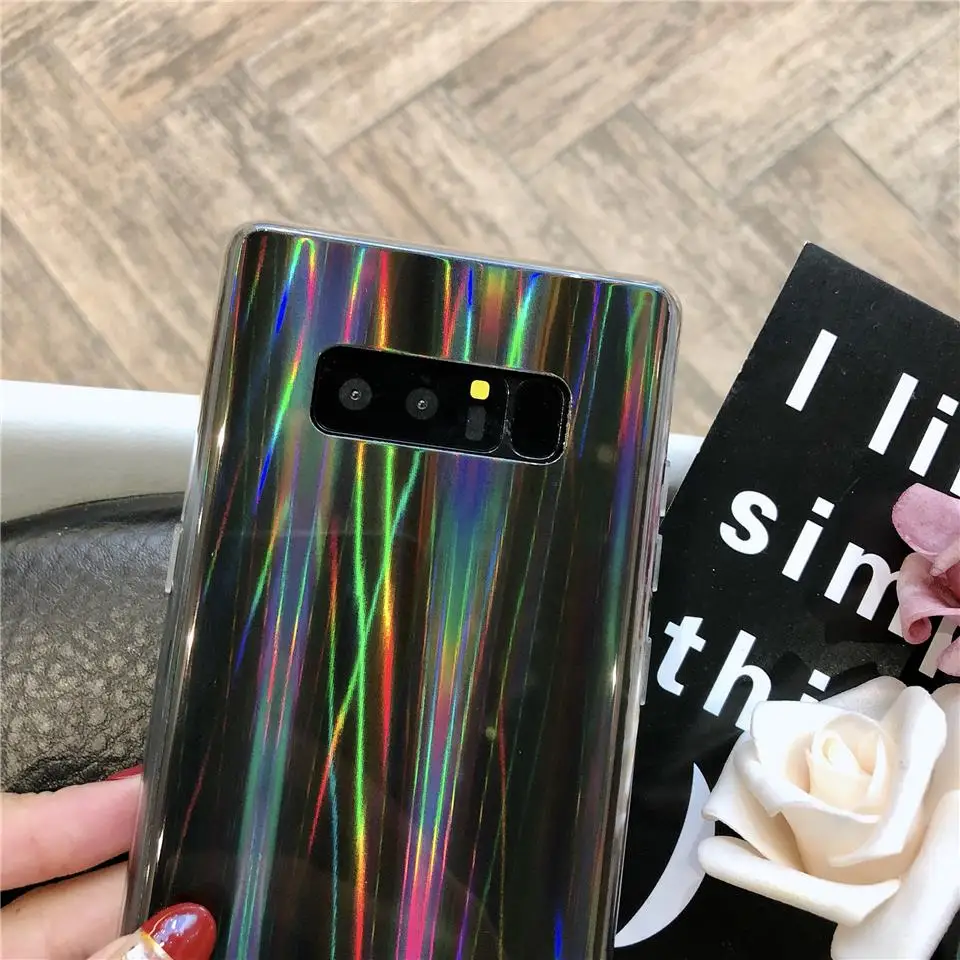 Аврора лазерный Силиконовые ТПУ IMD мягкий Bling чехол для samsung Galaxy S10 плюс S10E S9 A30 A50 A70