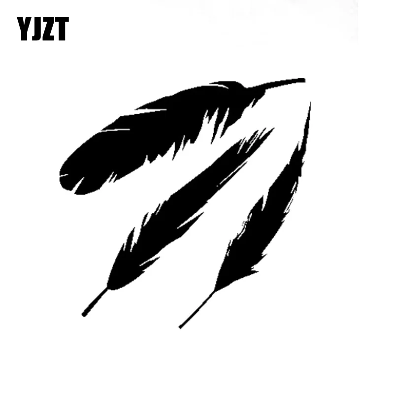 

YJZT 16*16CM Cartoon FEATHER Bird Decor Decals Car-styling Car Sticker Black/Silver Vinyl S8-1489