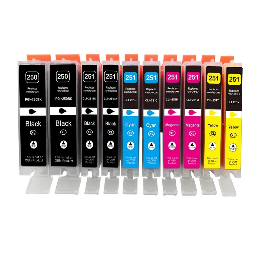 10 упак. PGI-250 CLI-251 картридж совместимый для PIXMA MG5420/MG5422/MG5520 | Компьютеры и офис