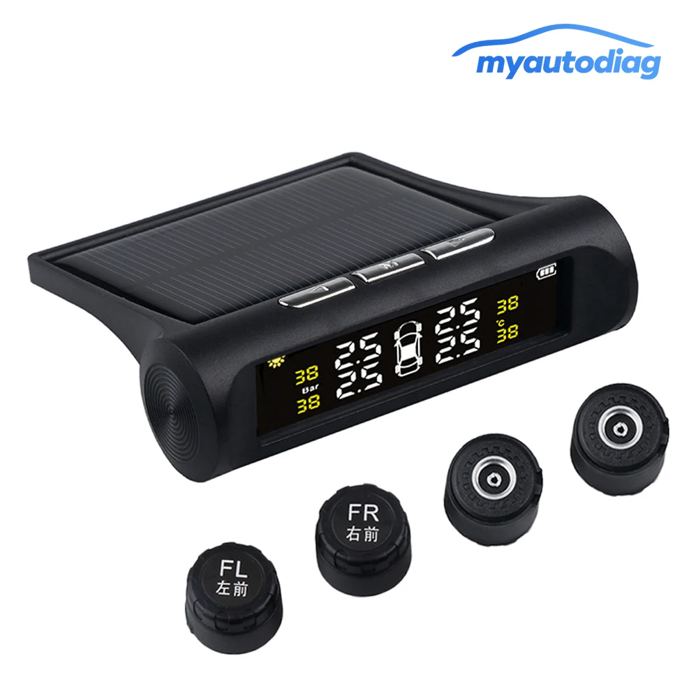 Солнечная Автомобильная TPMS сигнализация монитор давления в шинах солнечное