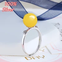 sterling silver color 925 white gold 6mm7mm8mm cabochon rings for amber opal agate turquoise fine jewelry wholesale