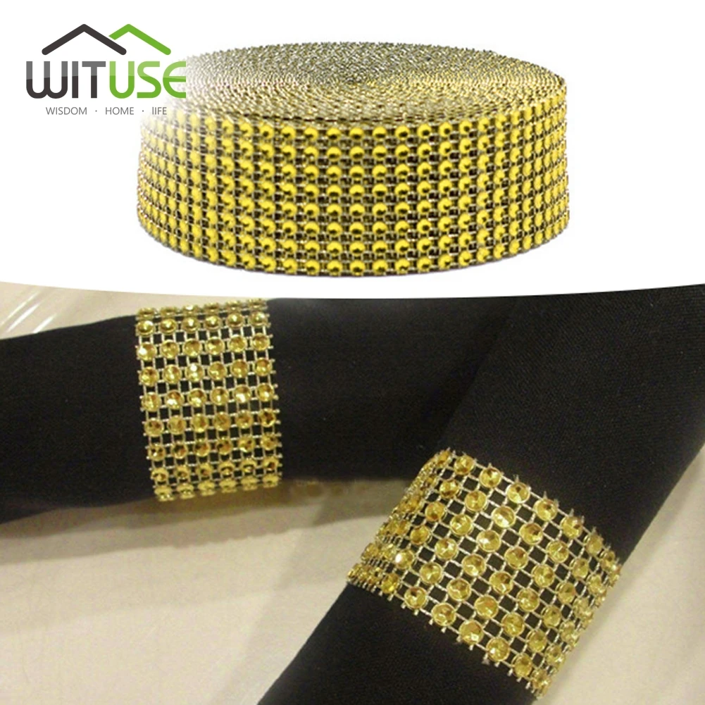 Ярд 8 24 ряда Bling Diamond mesh wrap лента Серебряная сетчатая рулонная лента со стразами Тюль Хрустальная лента Торт свадебное украшение