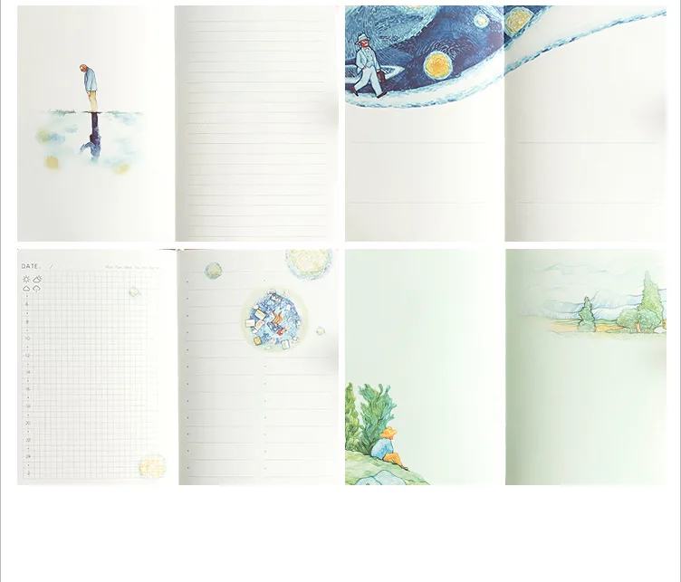 A5 Ван Гог милый кожаный карманный Bullet Journal планировщик персональный органайзер Еженедельный дневник путешественник блокнот с цветными страницами канцелярские принадлежности