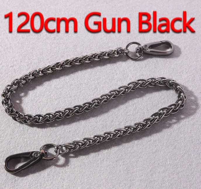 120cm Gun Black DIY 40 см-140 см МЕТАЛЛИЧЕСКИЕ Сменные цепочки, плечевые ремни для сумок, 8 мм золотые, серебряные, оружейные черные, бронзовые ручки для сумок - Цвет: 120cm Gun Black