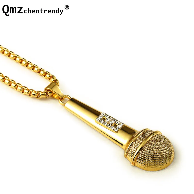 Женское/Мужское колье в стиле хип хоп|necklace chain pendant|pendant microphonenecklace crystal pendant |