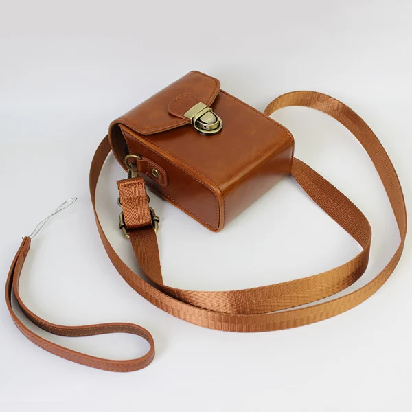 brown Из искусственной кожи Камера чехол для Canon G9X G7X G7X Mark II SX710 SX700 SX720 S95 S90 SX260 SX240 SX275 N100 жесткая Сумочка через плечо - Цвет: brown