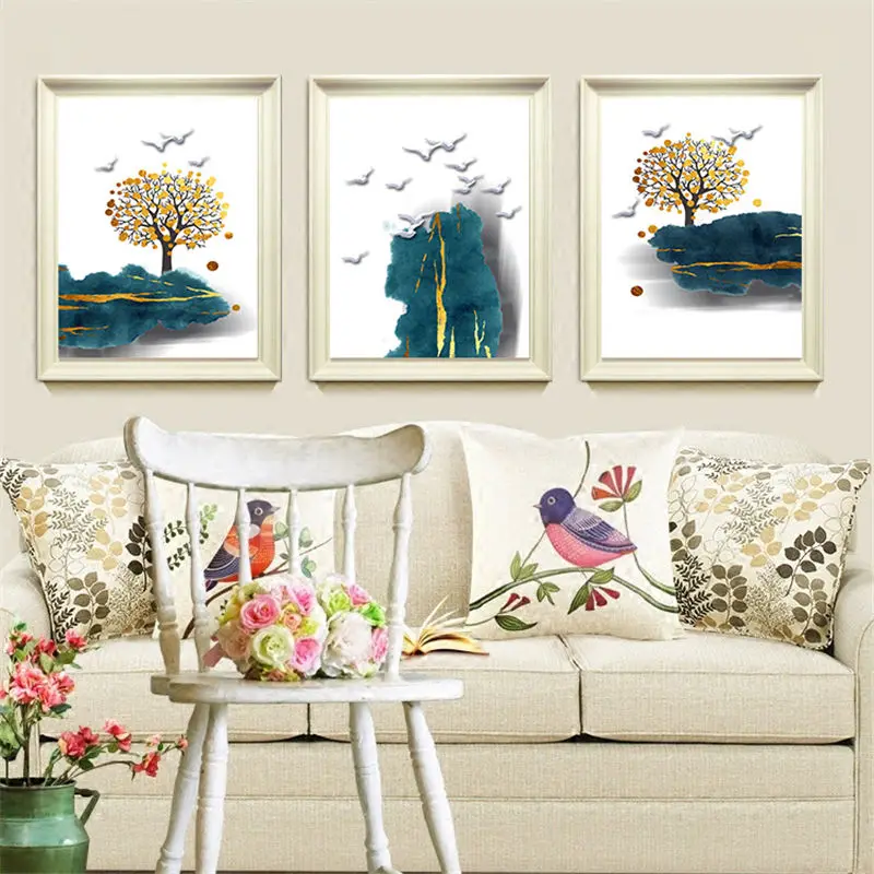 Скандинавский абстрактный холст с изображением дерева домашний фон Настенный