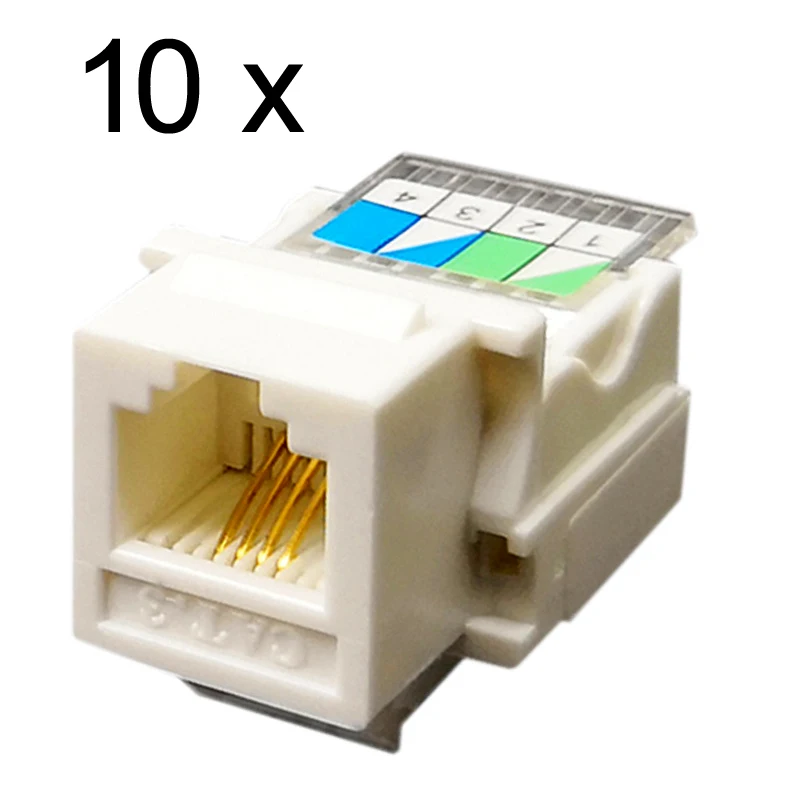 10 Units -Keystone Plug Wall Jack RJ11 Voice Module Cat3 Telephone Keystone | Мобильные телефоны и аксессуары