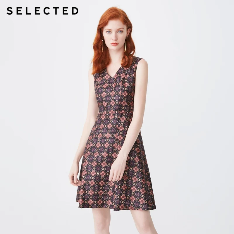 Облегающее платье с геометрическим принтом и v образным вырезом на весну|Женские