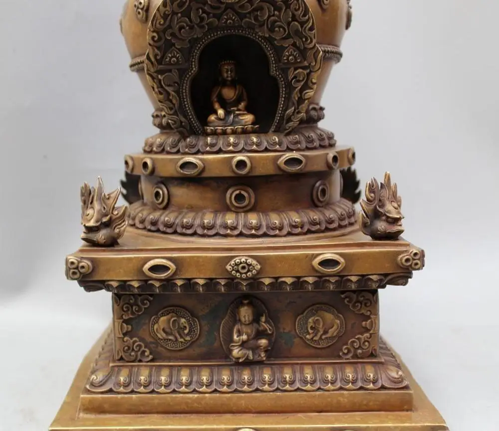 Бесплатная доставка 21 &quotТибетский буддизм бронзовый бог-защитник Будда