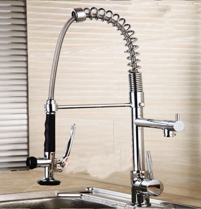 2015 Новый роскошный выдвижной кухонный кран. Смесители из твердой латуни с