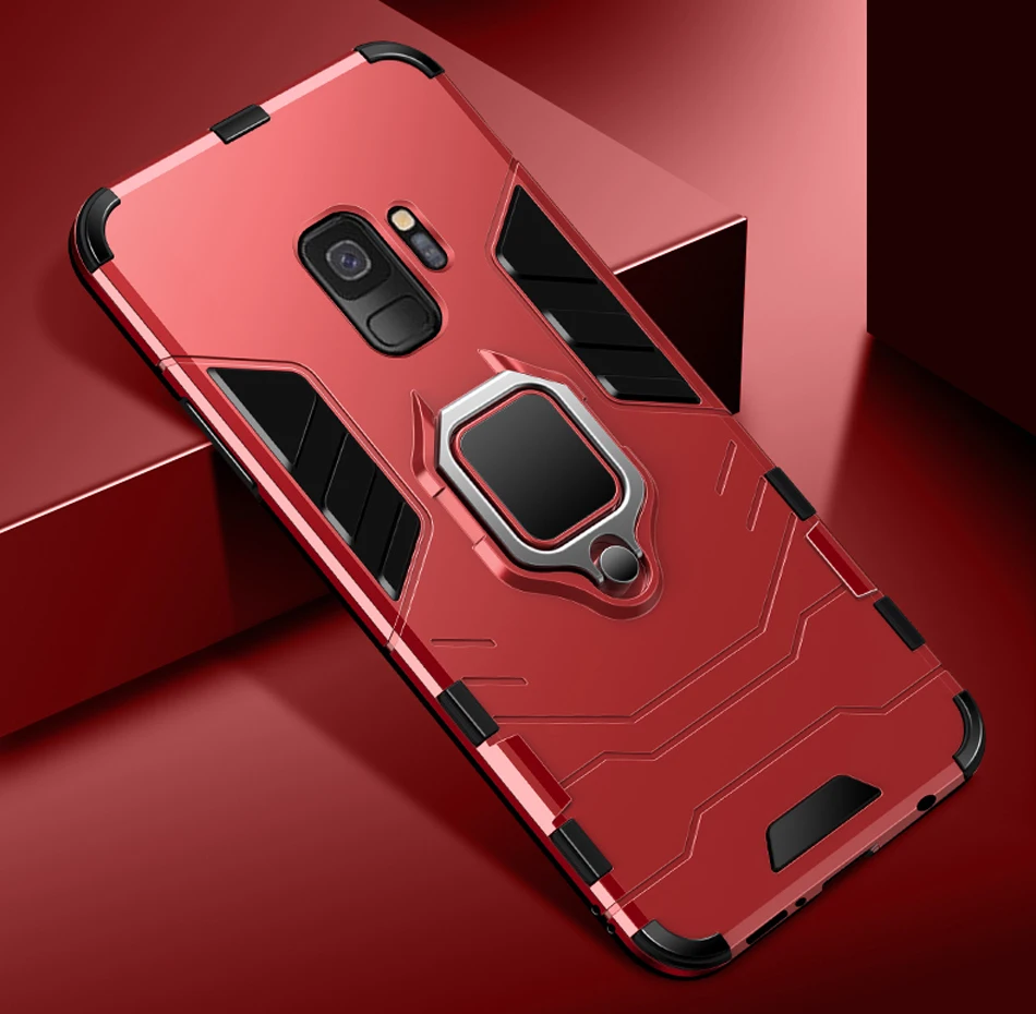 ITEUU Антидетонационная подставка держатель Броня чехол для samsung Galaxy S9 S9 Plus чехол противоударный чехол для samsung s9 s9plus