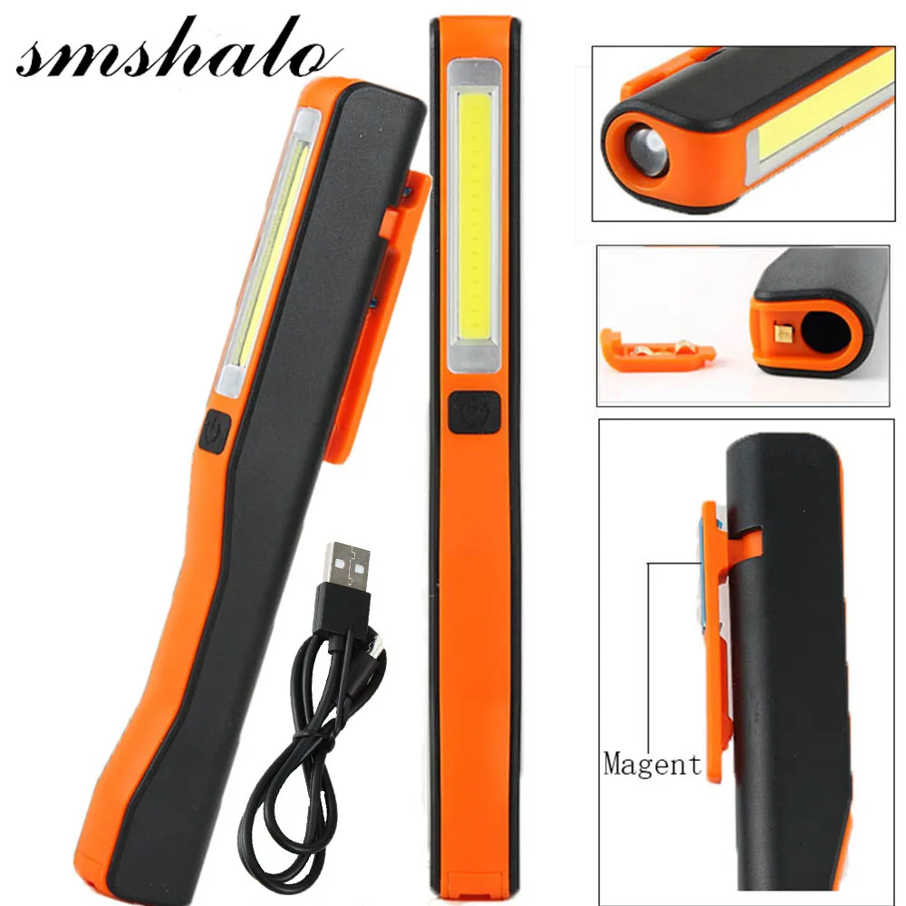 16COB USB Worklight Mini LED Lashlight Pen Led Flashlight Torch Magnetic 2in1 Work Inspection Light Zaklamp Latarka Rechargeable | Лампы и