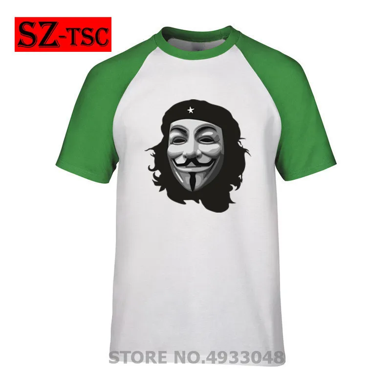 Мужская футболка с героями мультфильмов Che guevara Anonymous Vendetta mask летняя 2019|Мужские