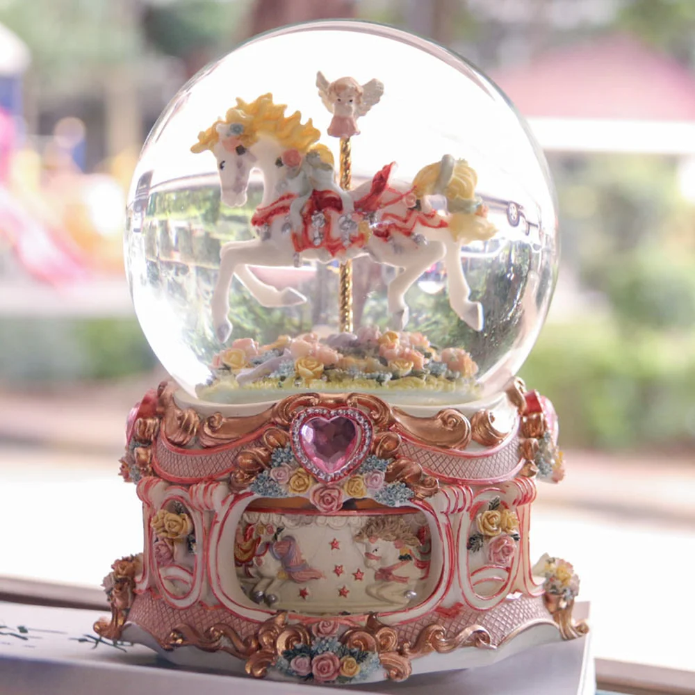 Inside and outside Merry Trojan crystal ball Music Box Princess Octopus send girls creative desktop decoration LM01101636 | Дом и сад