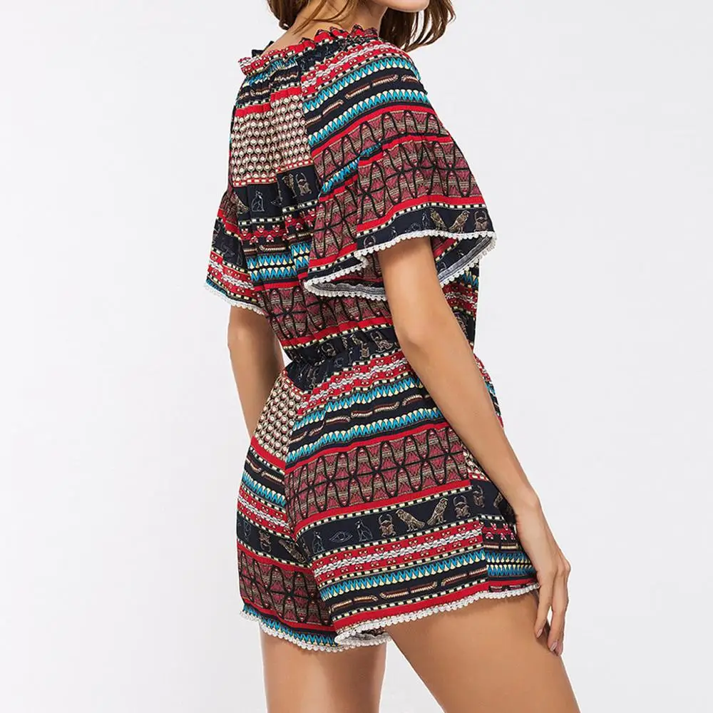 Модные женские комбинезоны летний Повседневный Детский костюм на шнуровке с