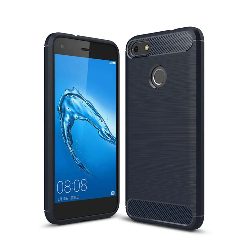 Чехол для телефона из углеродного волокна для huawei Nova Lite, мягкий силиконовый чехол для huawei Nova Lite SLA-L22 SLA-L02 - Цвет: Тёмно-синий
