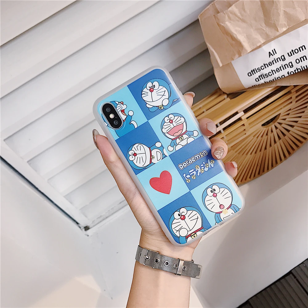 Милый нарисованный Дораэмон Телефон чехол для Iphone 6 6s 7 8 Plus пара hello kitty X XS MAX XR