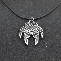 punk veles stamp slavic wolf foot small sign claw charm pendant necklace jewelry gift for men women